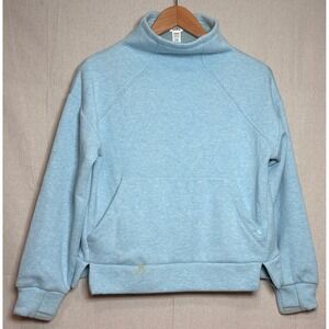 Athleta Girl High Neck Pullover Sweatshirt Blue Heather Kids Size L 12